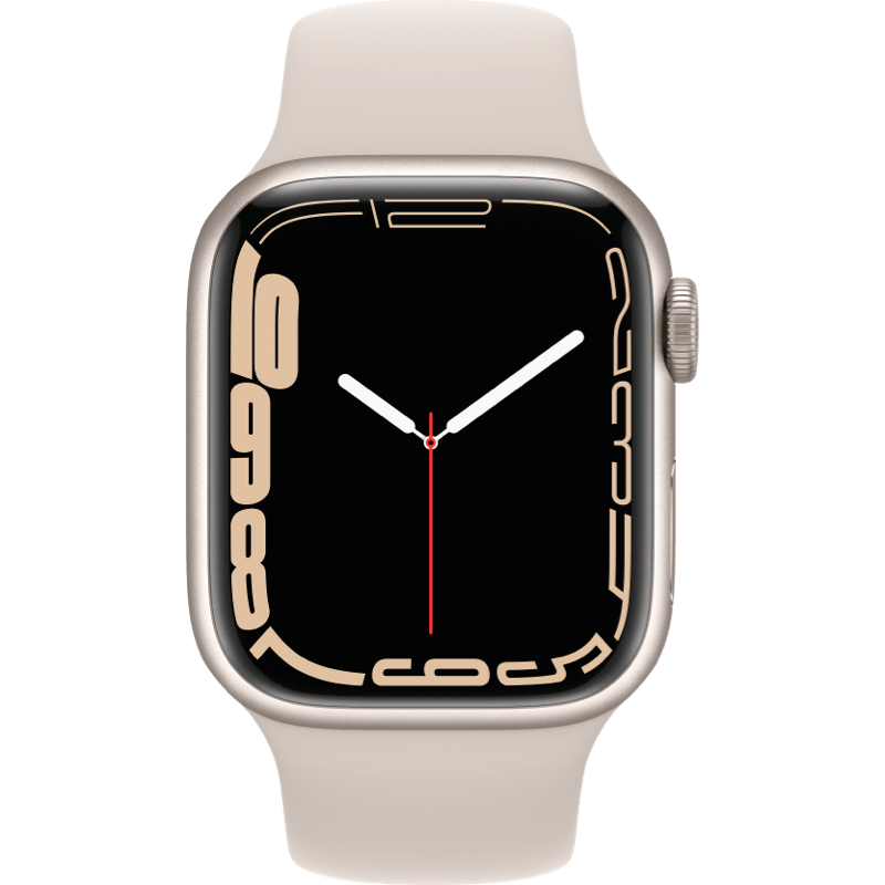 Apple Watch Series 7 GPS + eSIM (Cellular) 41mm ksiezycowa poswiata front