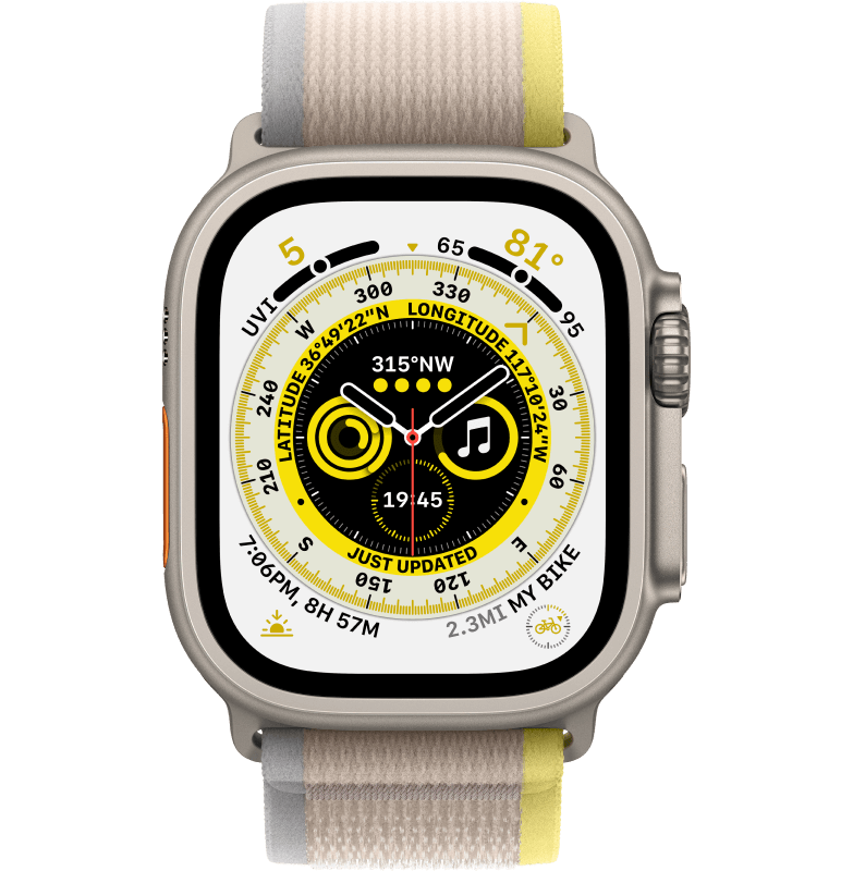 Apple Watch Ultra 49mm zolty-bezowy front