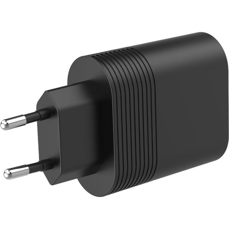 Podwójna ładowarka sieciowa USB-A 12W i USB-C 20W czarna