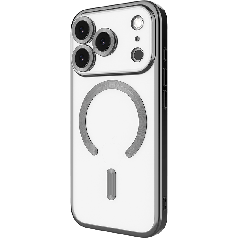 Etui WG Magic Eye Magnet iPhone 17 PRO czarne tył lewy skos