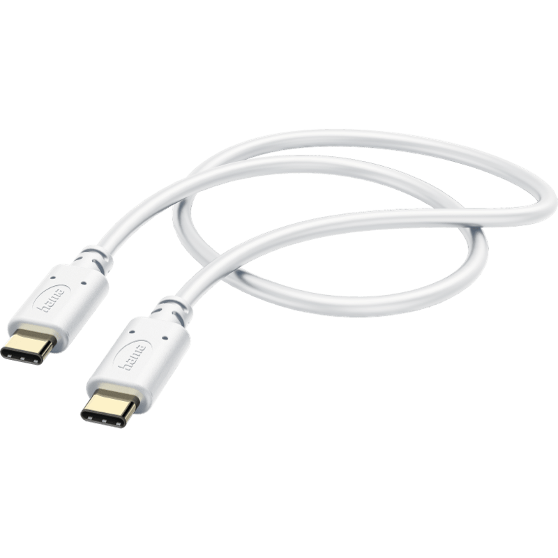 Hama kabel ładujący/data USB Typ-C/Typ-C 1,5m biały front