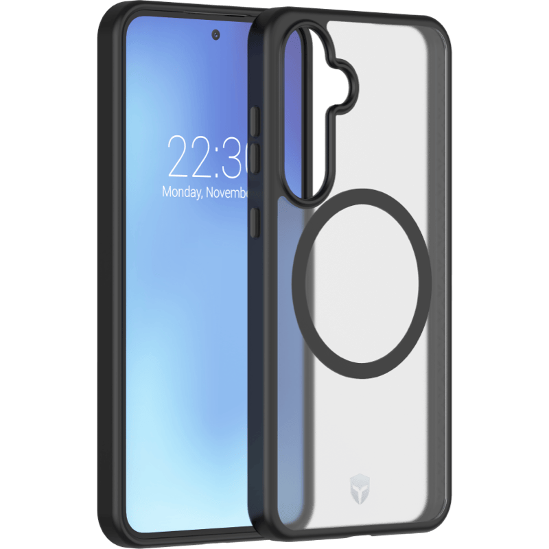 Etui Force Case Air Magsafe Samsung S24FE Półprzeźroczyste Frost z ramką BB przezroczyste front i tył