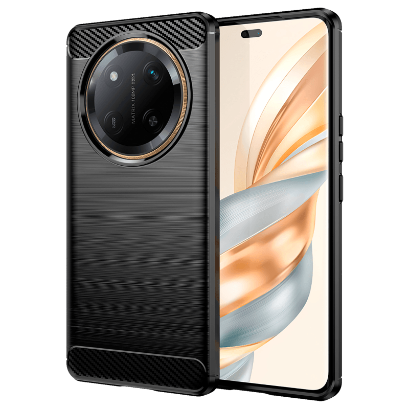 Etui WG Carbon do Honor MAGIC 7 LITE czarne tył i front skos