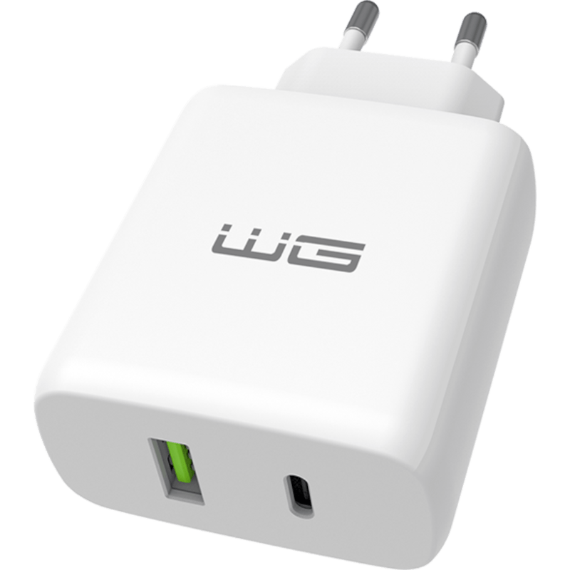 Ładowarka sieciowa 2xUSB/25W USB-C PD3.0/PPS/QC4+ 18W