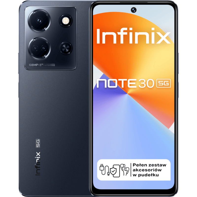 Infinix Note 30 5G czarny front i tyl