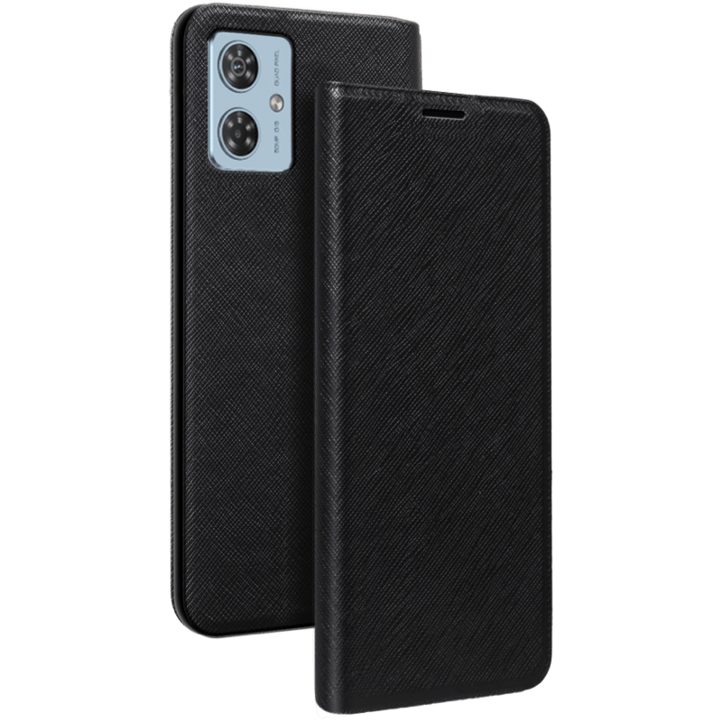 Etui ochronne ze stojakiem book Motorola moto G54 5G BB widok ogólny wariant czarny