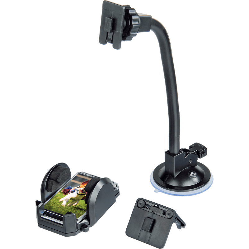 Hama uniwersalny uchwyt GSM, 4 - 11 cm, zestaw 3 części czarny front zestaw 1