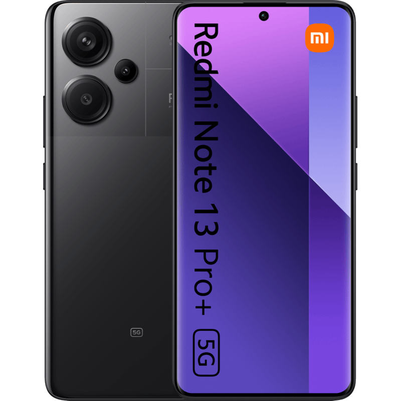 Xiaomi Redmi Note 13 Pro+ 5G czarny front i tyl