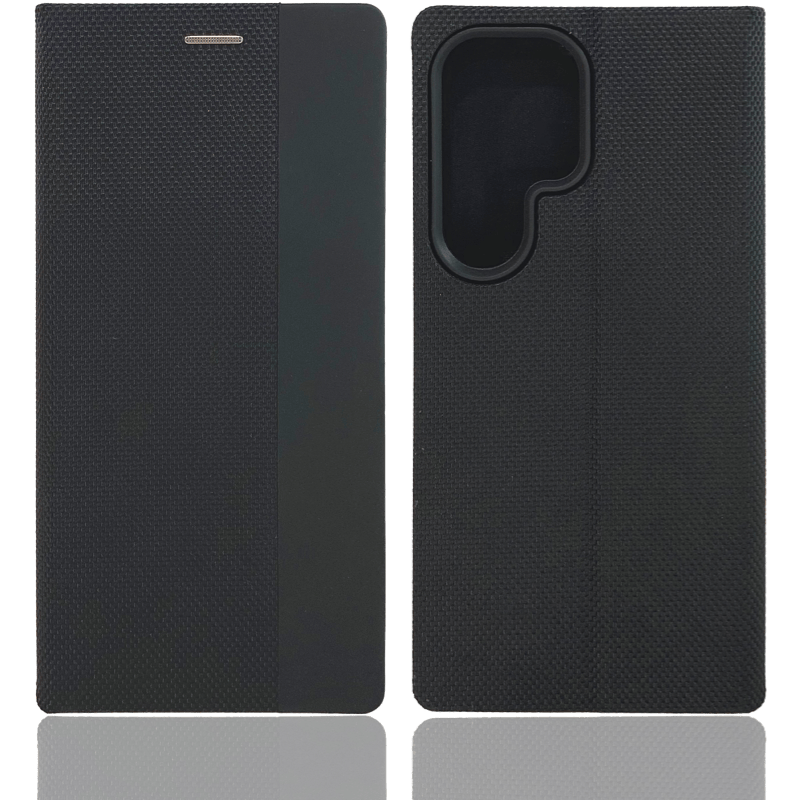 Etui WG Flipbook Duet Samsung S25 Ultra 5G czarne front i tył