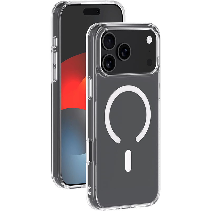 Etui silikonowe kompatybilne z MagSafe COVMAG iPhone 17 PRO MAX BB transparentne front prawy skos