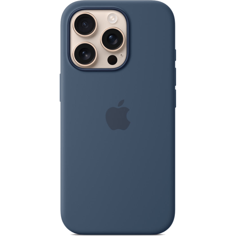 Etui iPhone 16 Pro Silicone Case with MagSafe denim-niebieski tył