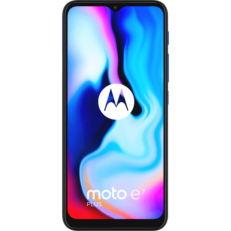 Motorola moto e7 plus niebieski front
