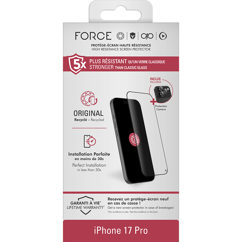 Szkło ochronne Ekran + Kamera Force Glass Original iPhone 17 PRO BB grafika opakowania