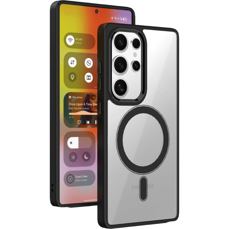 Etui WG IRON Eye Magnet Samsung S25 Ultra 5G czarne front i tył
