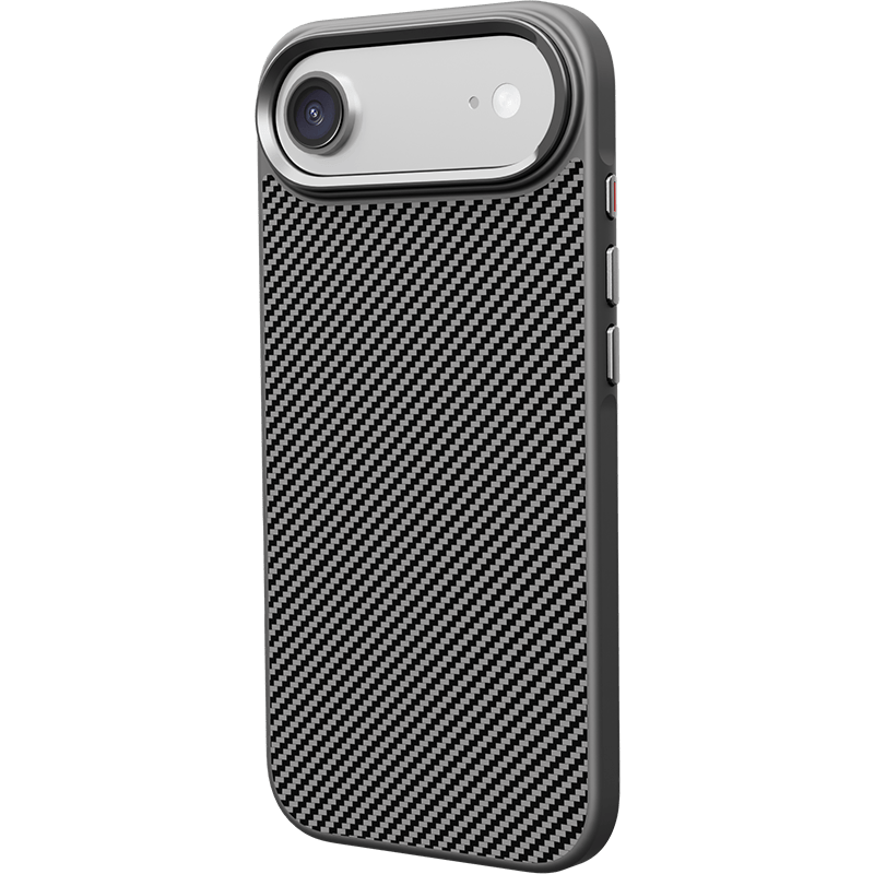 Etui WG Platinium Carbon Magnet iPhone 17 AIR czarne tył lewy skos