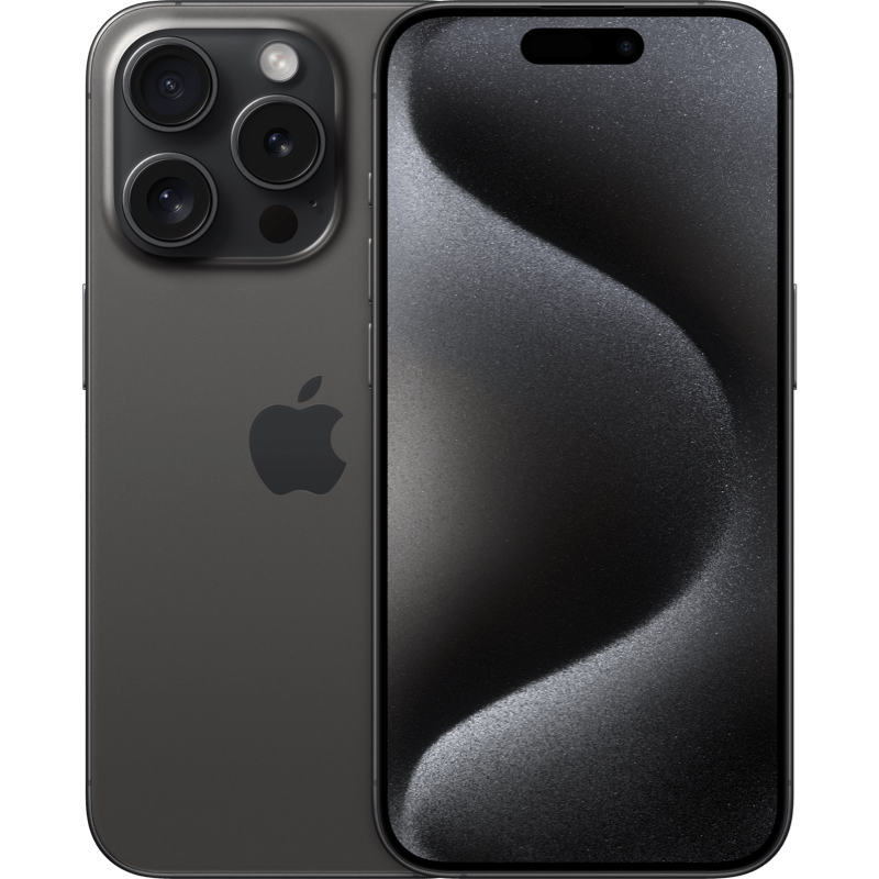 iPhone 15 Pro 5G tytanowy czarny front i tyl