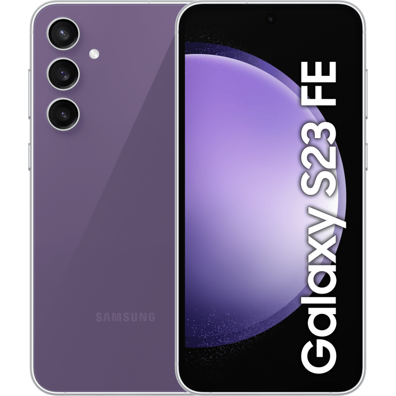 Samsung Galaxy S23 FE 5G fioletowy front i tyl