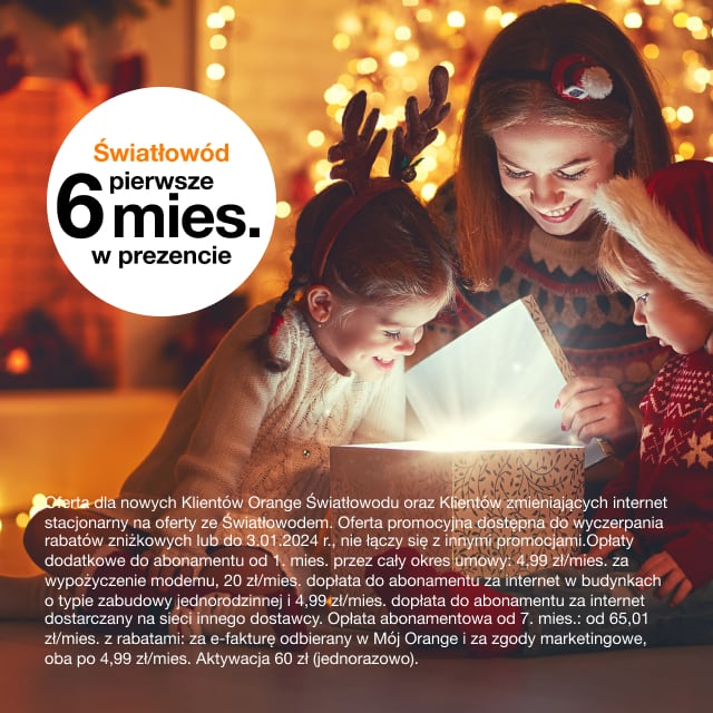 U nas internet domowy nawet przez pierwsze 6&nbsp;mies. w&nbsp;prezencie!