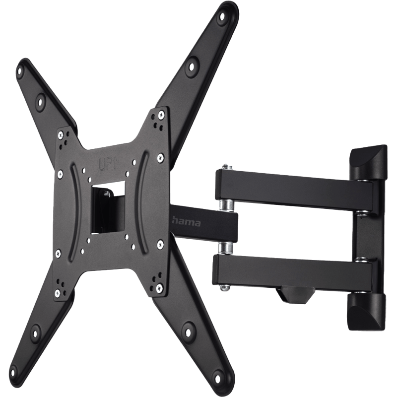 Uchwyt LCD/LED, Vesa 400X400, Fullmotion, 2 Ramiona (65) czarny front lewy skos