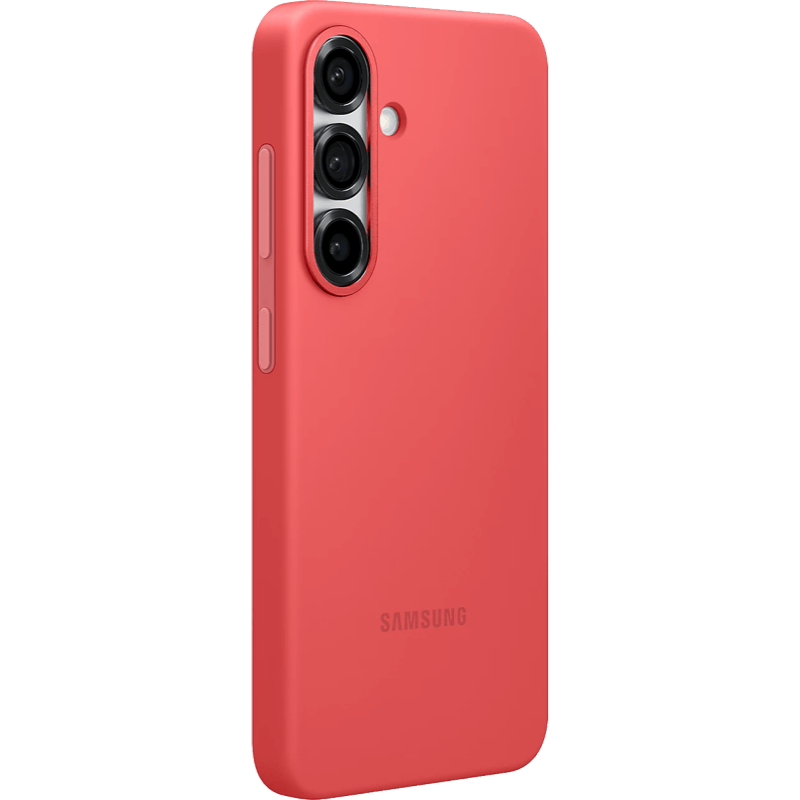 Etui Samsung Silicone do Galaxy S25+ czerwone tył prawy skos