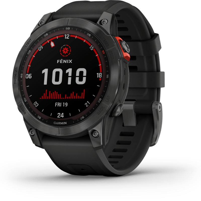 Garmin Fenix 7 Solar czarny front lewy obrot