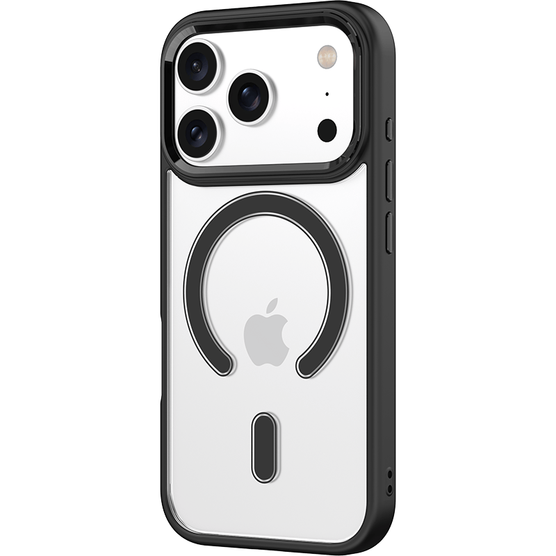 Etui WG Iron Magnet iPhone 17 Pro czarne tył lewy skos
