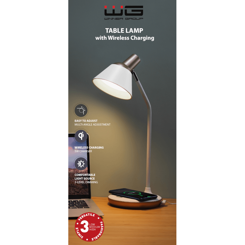 Led lampa z bezprzewodowym ładowaniem biurkowym WG W21A foldable