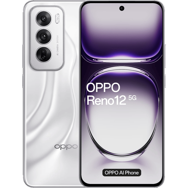 OPPO Reno12 5G 12/256 GB DS srebrny front i tył