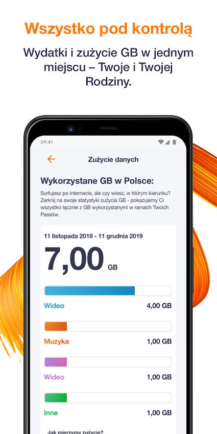 podgląd aplikacji Orange Flex