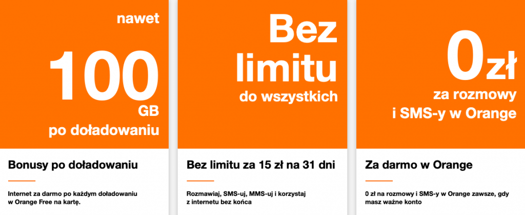 Orange na kartę