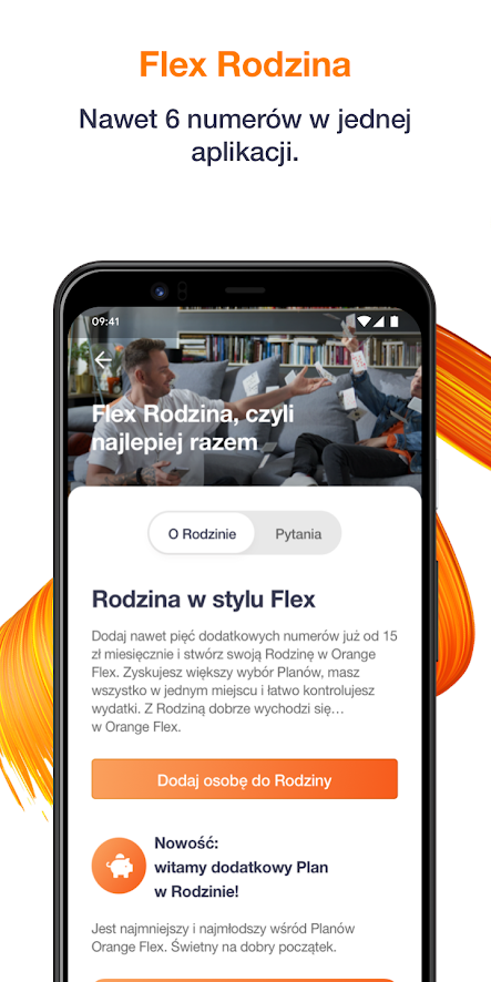 podgląd aplikacji Orange Flex