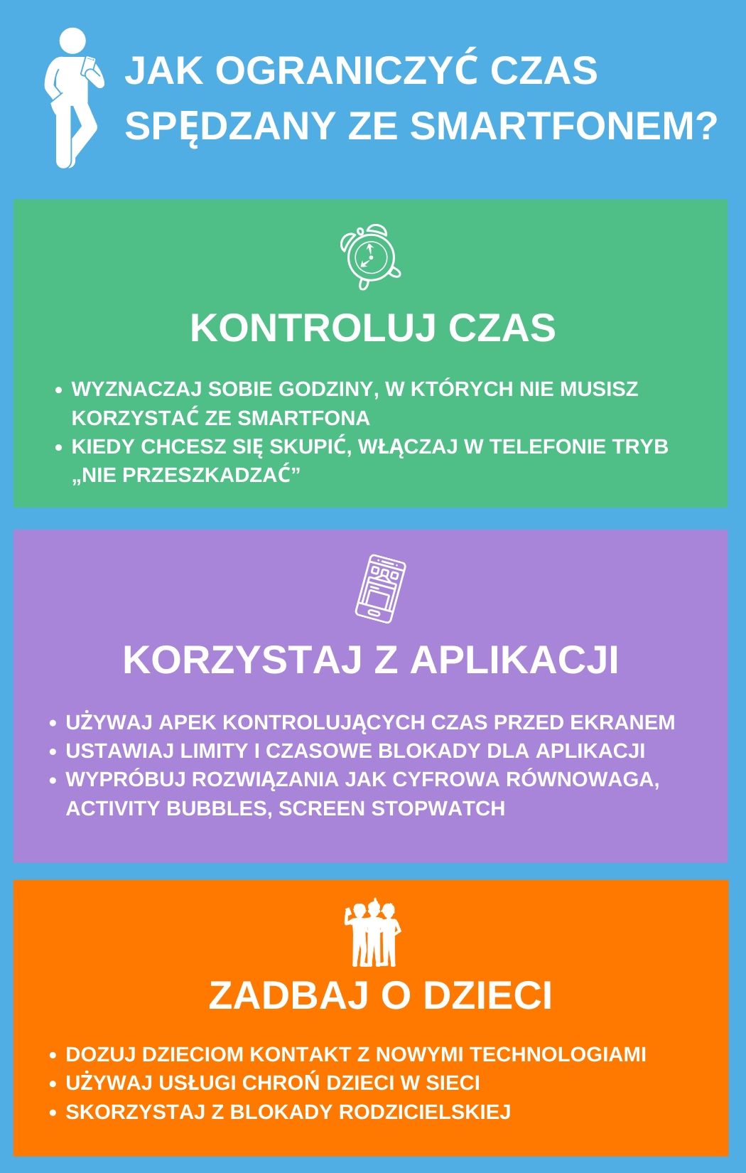 Infografika - Jak ograniczyć czas spędzany ze smartfonem?