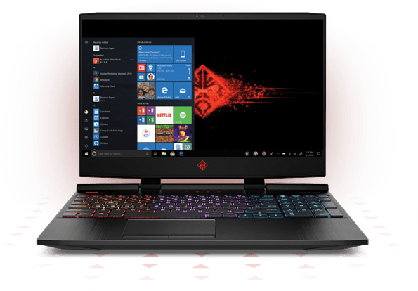 Otwarty laptop HP OMEN 15