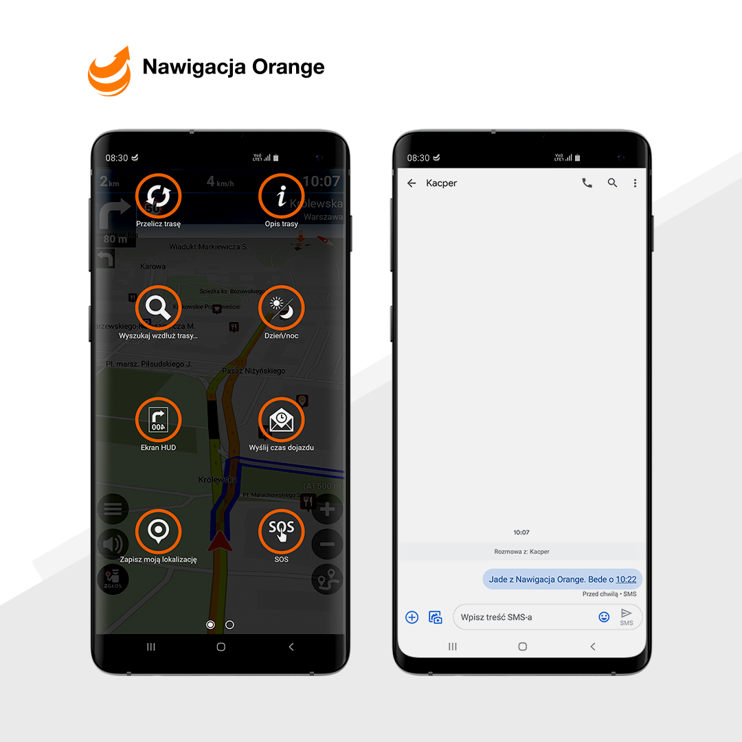 SMS z Nawigacji Orange