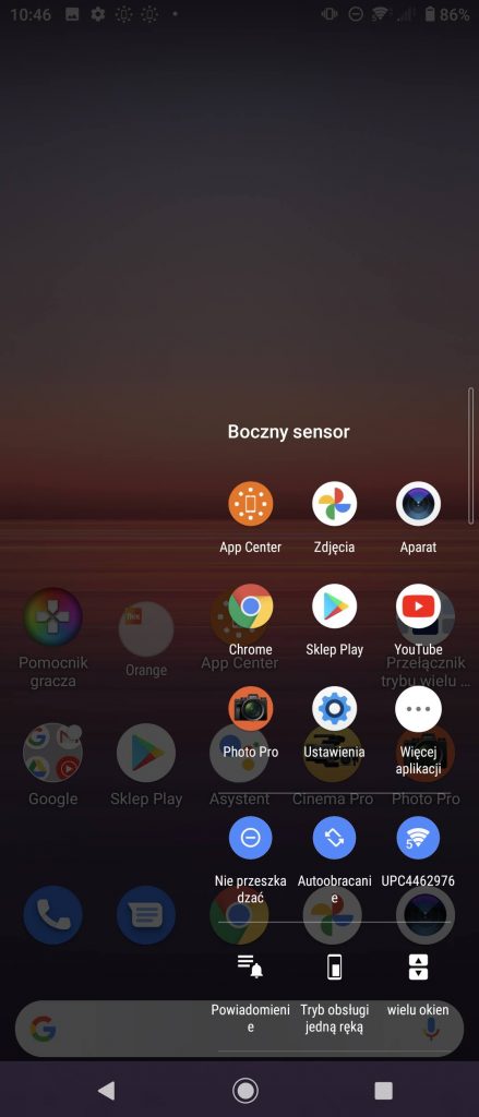 Sony Xperia 1 II 5G boczny sensor