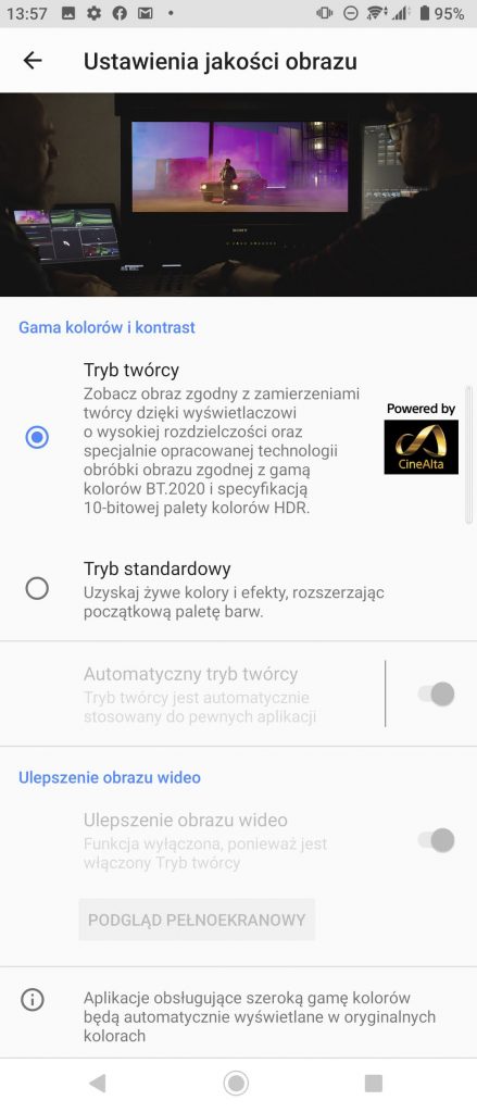 Sony Xperia 1 II 5G tryb twórcy