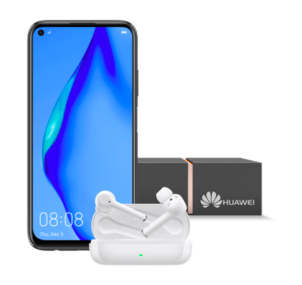 Smartfon Huawei P40 Lite 4G i słuchawki Huawei Freebuds 3i z extra boksem