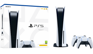Widok zestawu PlayStation 5 + dodatkowy pad
