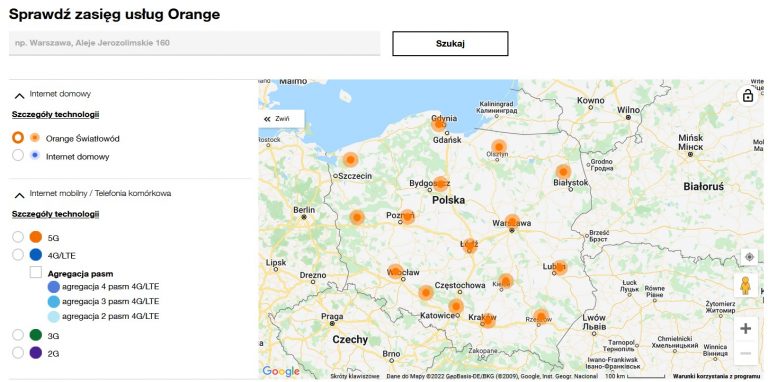 Błękitna Linia Orange Z Komórki