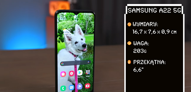 wymiary Samsung Galaxy A22 5G
