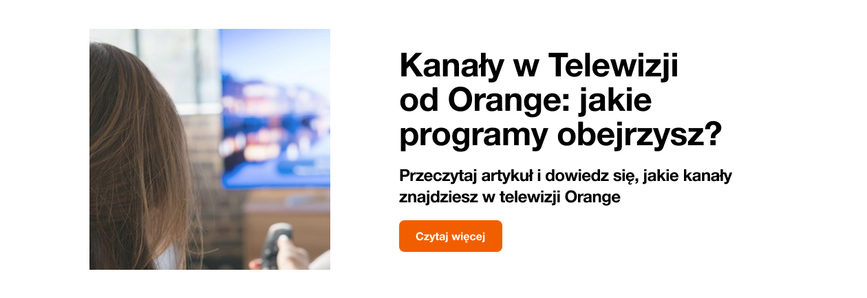 Baner z linkowaniem do artykułu o liście kanałów TV w Orange.