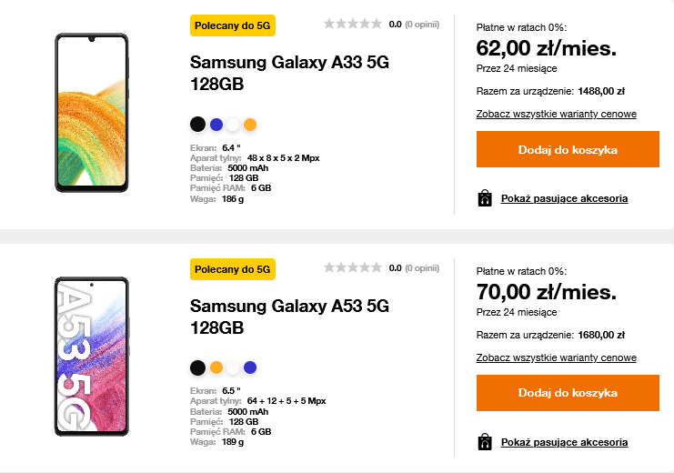 telefony Samsung 5G