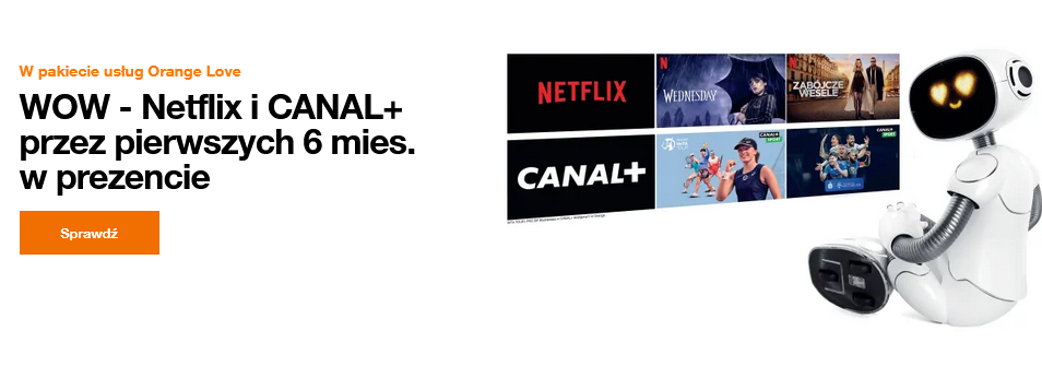 baner z promocją Netflix i Canal+ w Orange