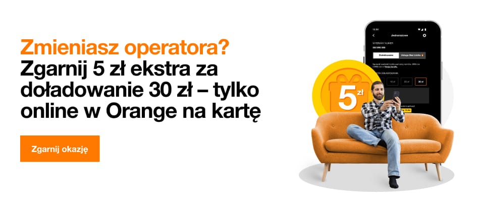 Możesz zyskać 5 zł za przeniesienie numeru do Orange.
