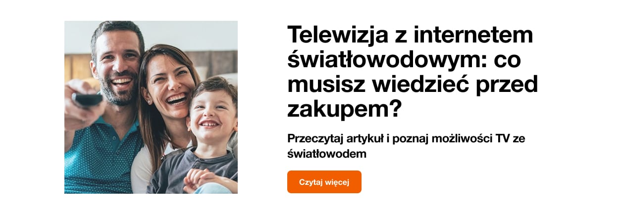 Baner poziomy z linkowaniem do artykułu o telewizji ze światłowodem.