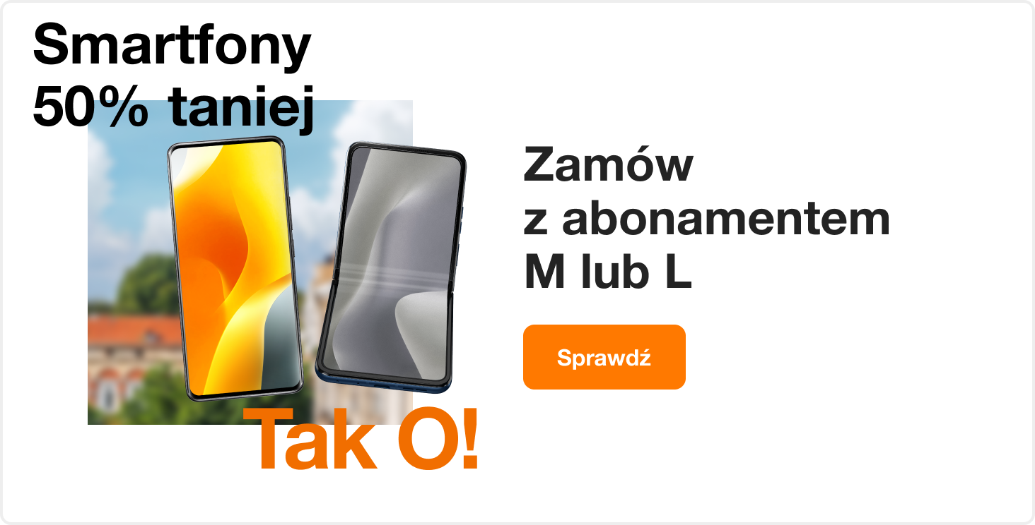 Baner prezentujący najnowszą ofertę abonamentu Orange 2025.