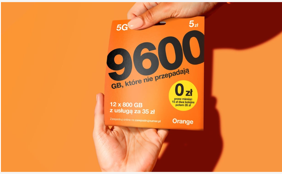 Oferta na kartę od Orange na wiosnę 2025 z internetem 9600 GB.
