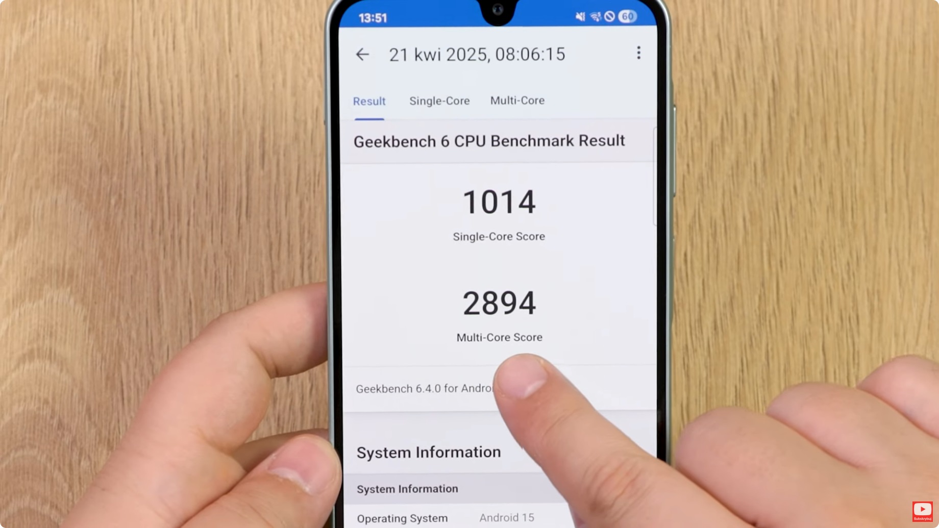 wydajność i benchmark geekbench6 dla samsung galaxy a26